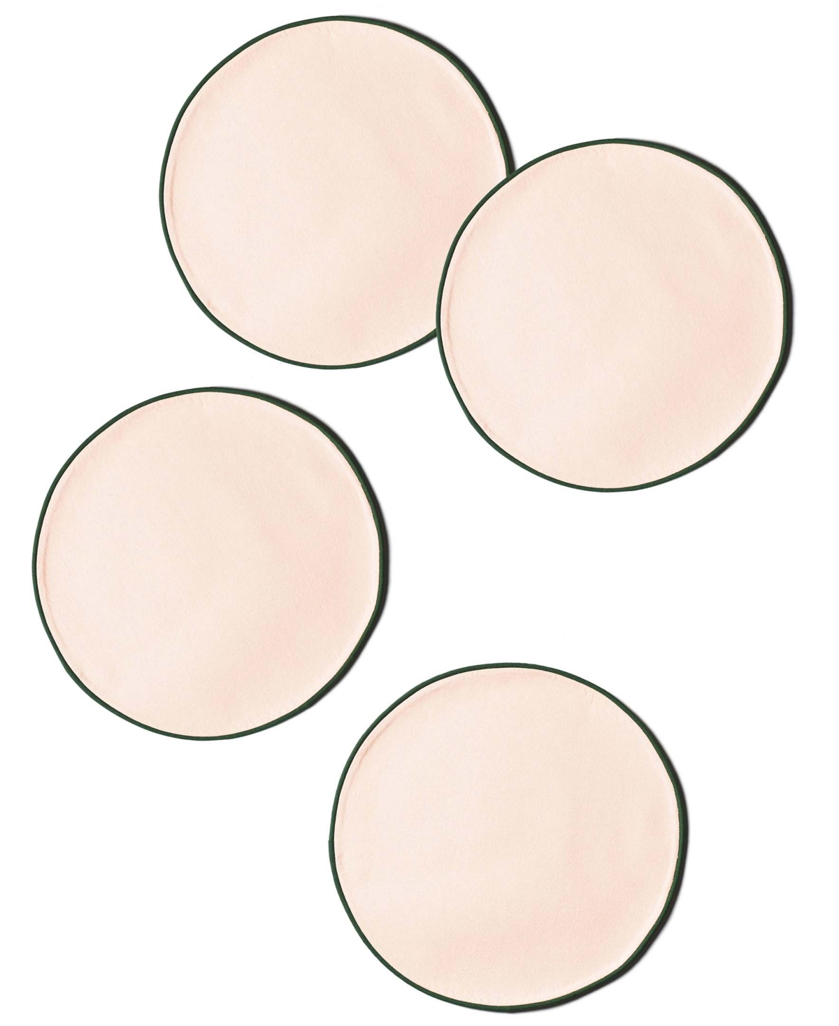 Coton Colors Block Round Placemat Set Of 4, Service For 4 In Blush