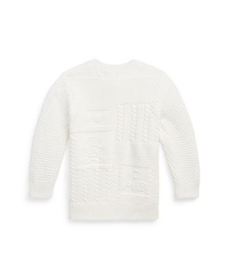 Baby Boys or Girls Contrast-Knit Cotton Long Sleeves Cardigan