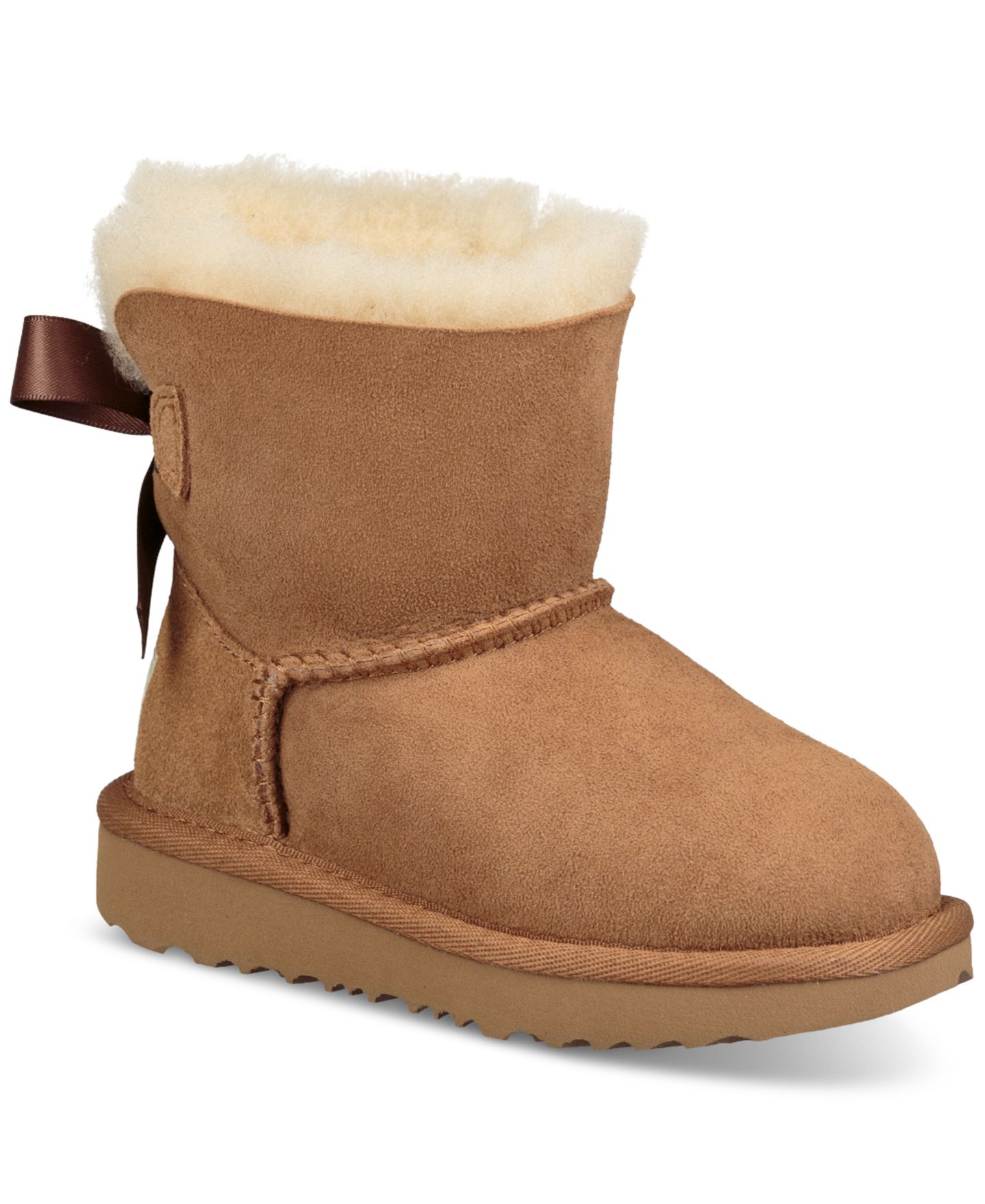 Ботинки UGG® Mini Bailey Bow II Booties для девочек-малышей, цвет: Каштановый — фото 1