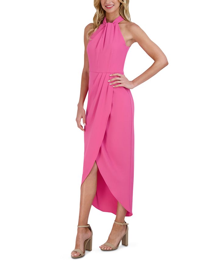 Julia Jordan Women's Knot Neck Halter Dress Pink Size 4