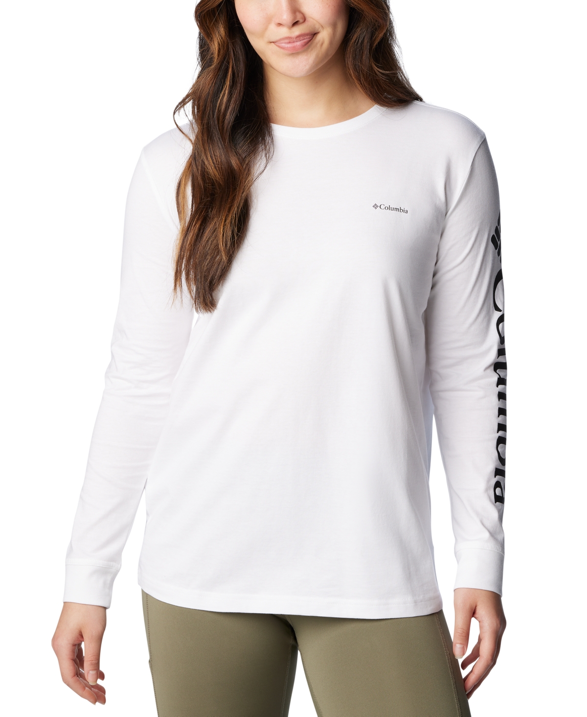 Columbia Women's North Cascades Cotton Long-sleeve T-shirt In White,gem Colu