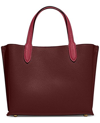 COACH Turnlock Chain Tote 27 in Polished Pebble Leather - Macy's