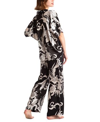 Linea Donatella Women's 2-Pc. Satin Button-Front Pajamas Set - Macy's