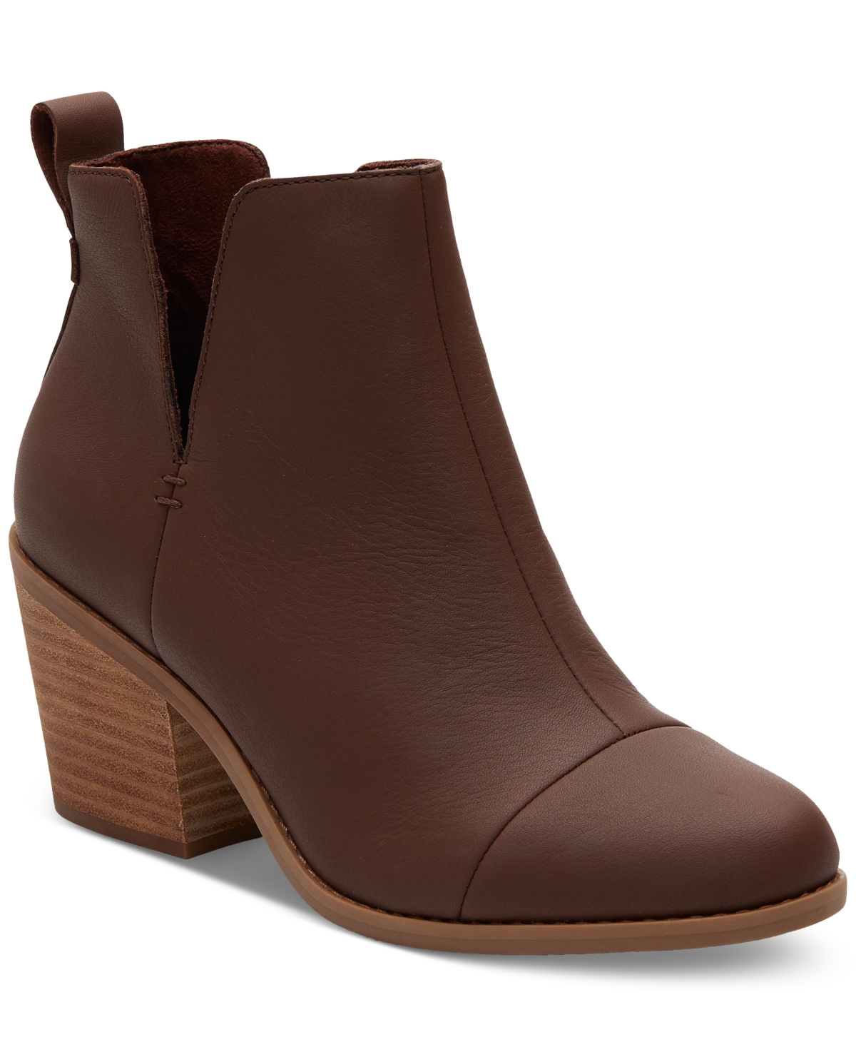 Women's Everly Cutout Block Heel Booties - Chestnut Leather