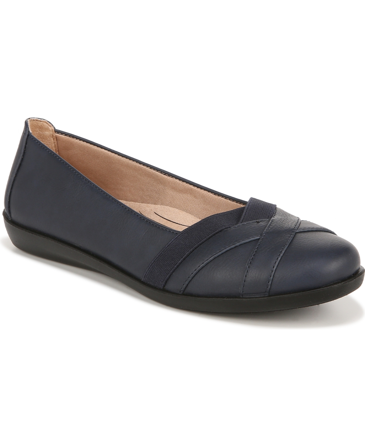 Shop Lifestride Northern Slip On Flats In Blue Faux Leather