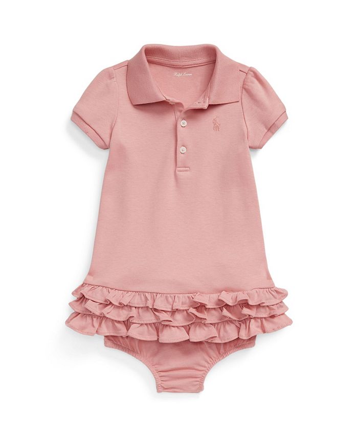 Polo Ralph Lauren Baby Girls Ruffled Polo Short Sleeves Dress - Macy's