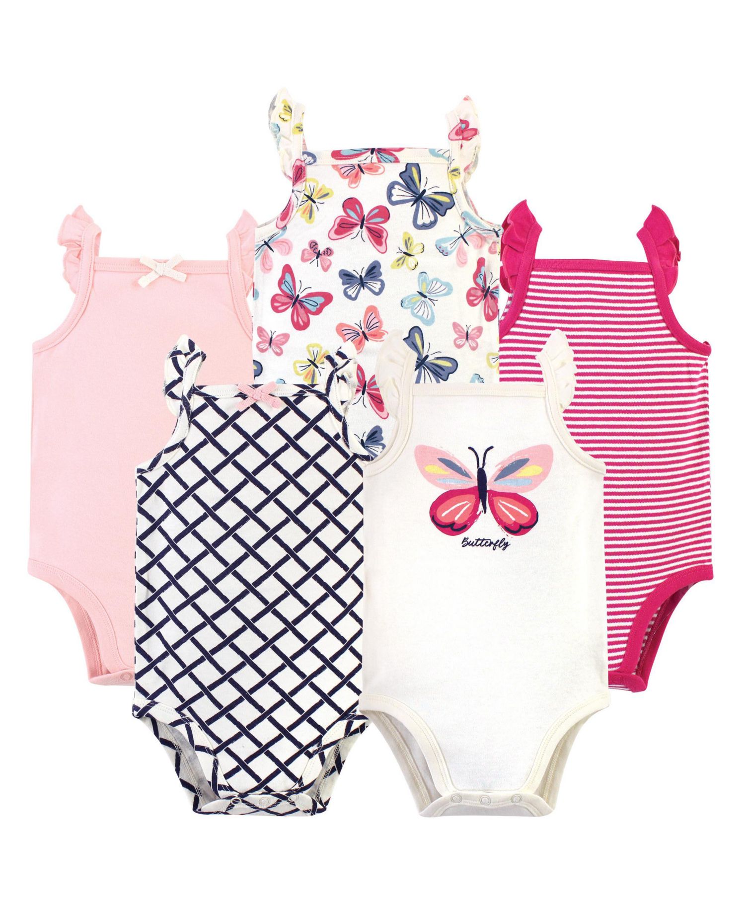 Baby Girls 5Pk Natural Sleeveless Bodysuits