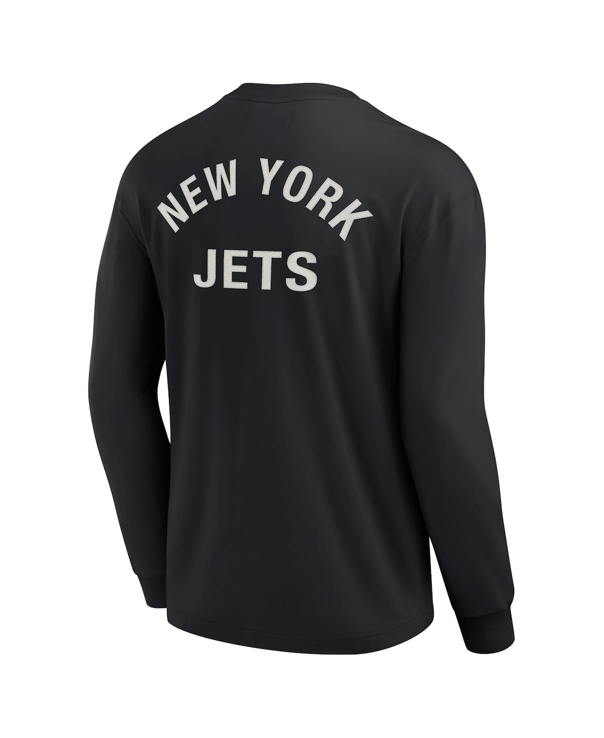 Fanatics Signature Men's And Women's  Black New York Jets Super Soft Long Sleeve T-shirt In Black
