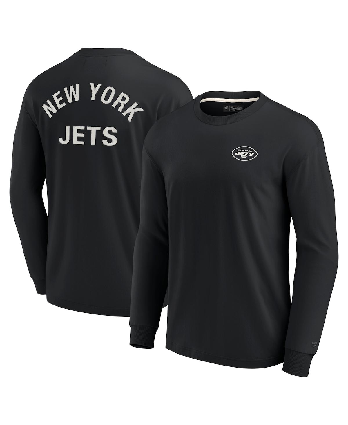 Fanatics Signature Men's And Women's  Black New York Jets Super Soft Long Sleeve T-shirt In Black