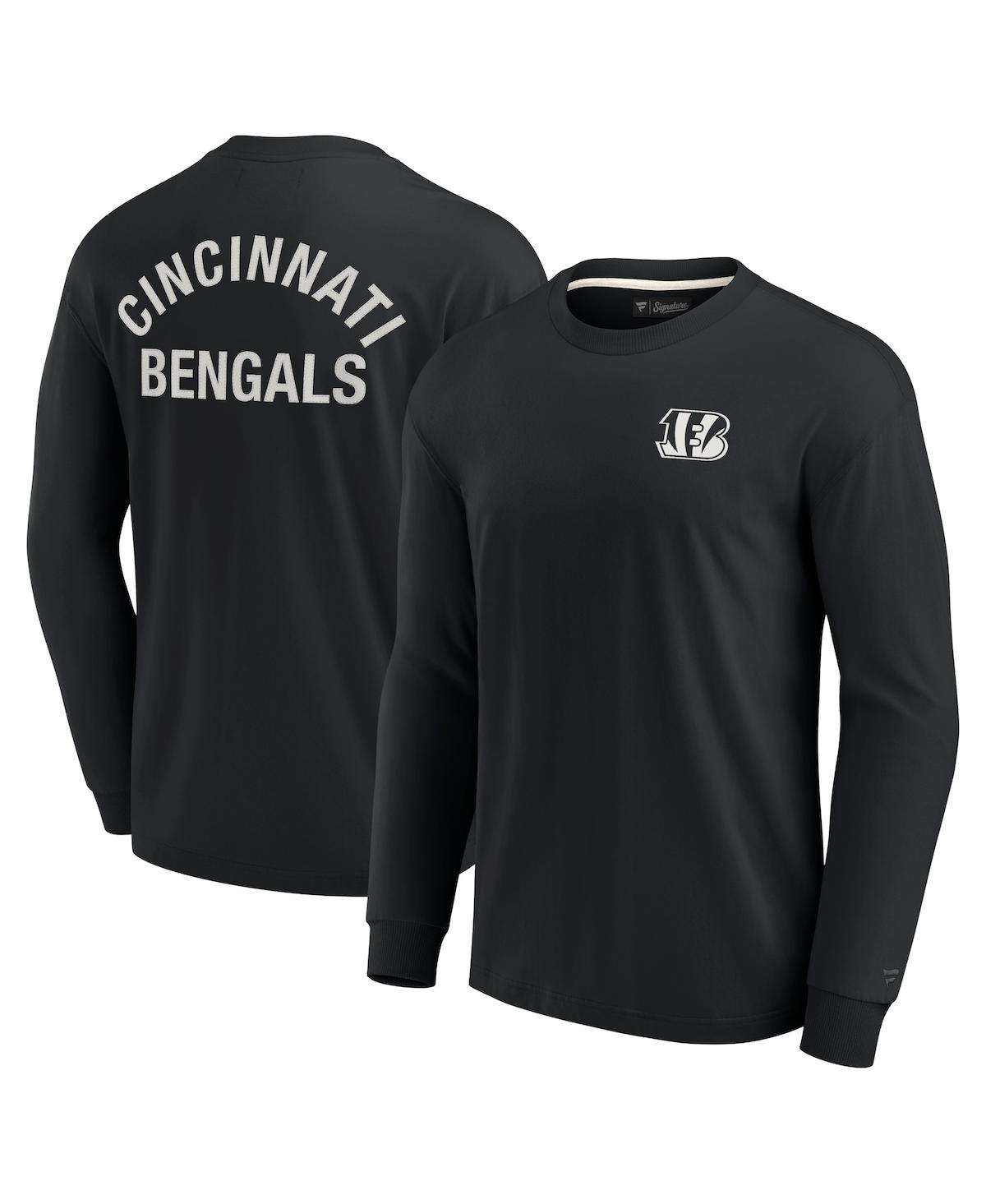 Fanatics Signature Men's And Women's  Black Cincinnati Bengals Super Soft Long Sleeve T-shirt