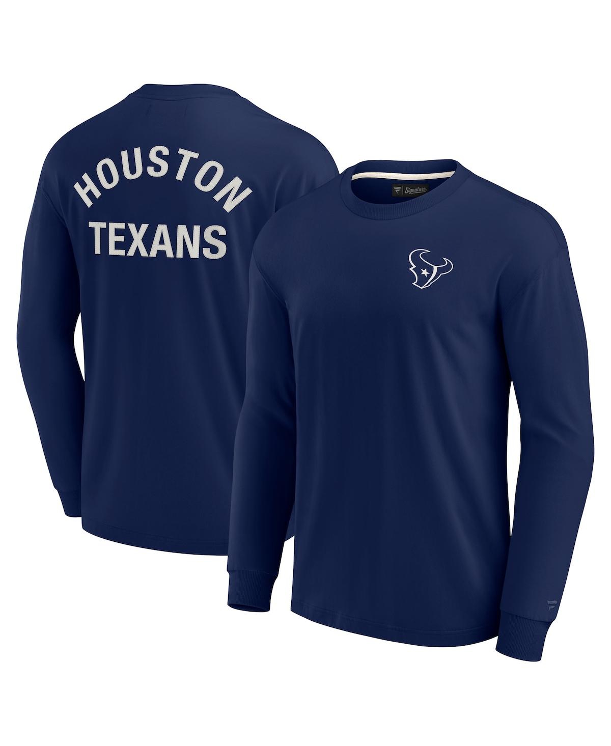 Men's and Women's Fanatics Signature Navy Houston Texans Super Soft Long Sleeve T-shirt - Navy