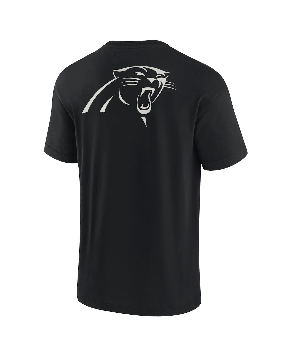 Shop Fanatics Signature Men's And Women's  Black Carolina Panthers Super Soft Short Sleeve T-shirt