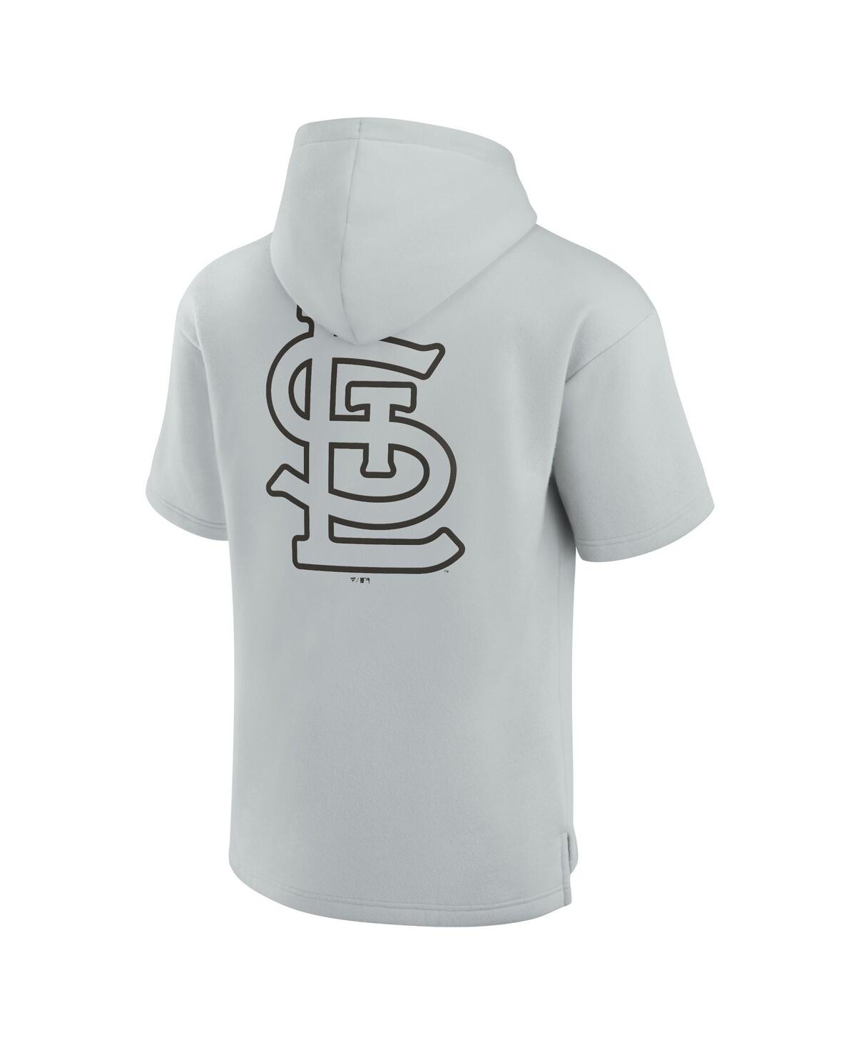 Shop Fanatics Signature Men's And Women's  Gray St. Louis Cardinals Super Soft Fleece Short Sleeve Hoodie