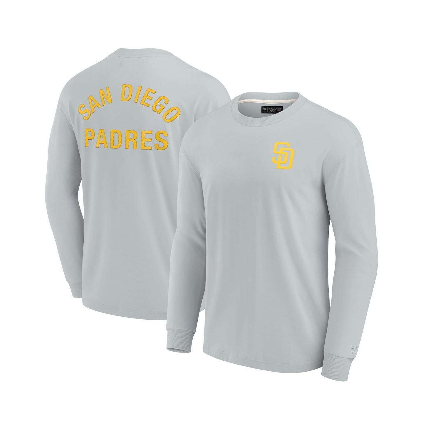 Футболка Fanatics Signature Gray San Diego Padres Super Soft Long Sleeve — фото 1