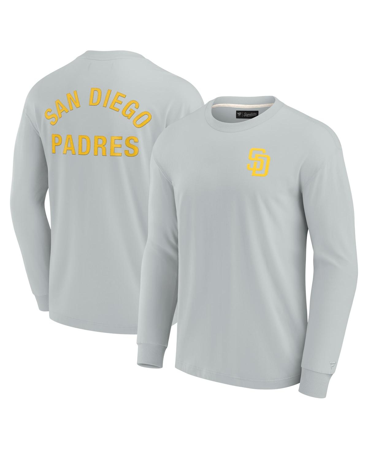 Fanatics Signature Men's And Women's  Gray San Diego Padres Super Soft Long Sleeve T-shirt