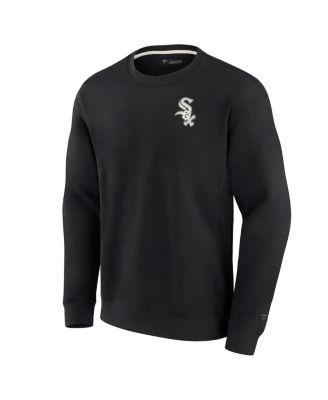 Men's and Women's Black Chicago White Sox Super Soft Pullover Crew Sweatshirt