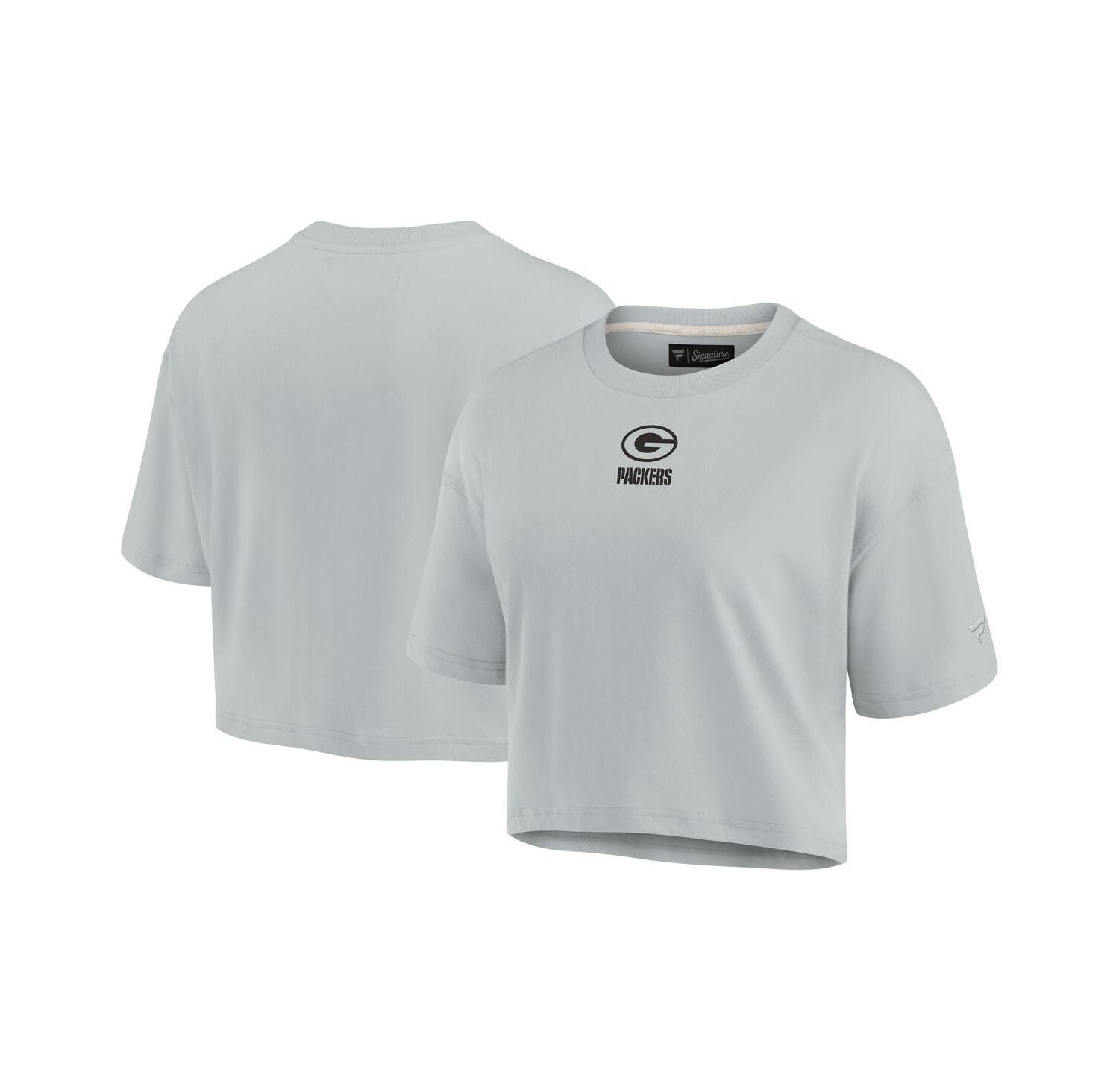 Women's Gray Green Bay Packers Super Soft Short Sleeve Cropped T-shirt