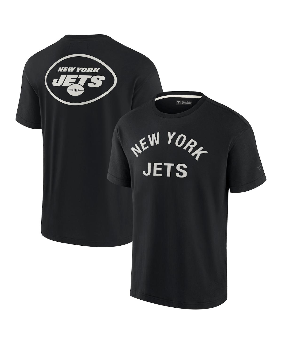 Fanatics Signature Men's And Women's  Black New York Jets Super Soft Short Sleeve T-shirt