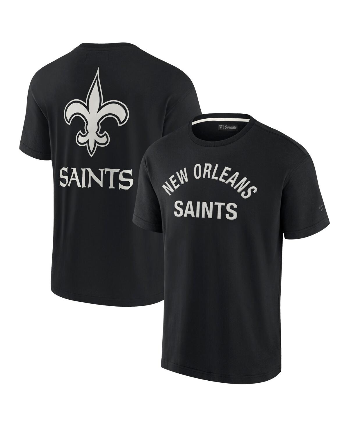 Fanatics Signature Men's And Women's  Black New Orleans Saints Super Soft Short Sleeve T-shirt