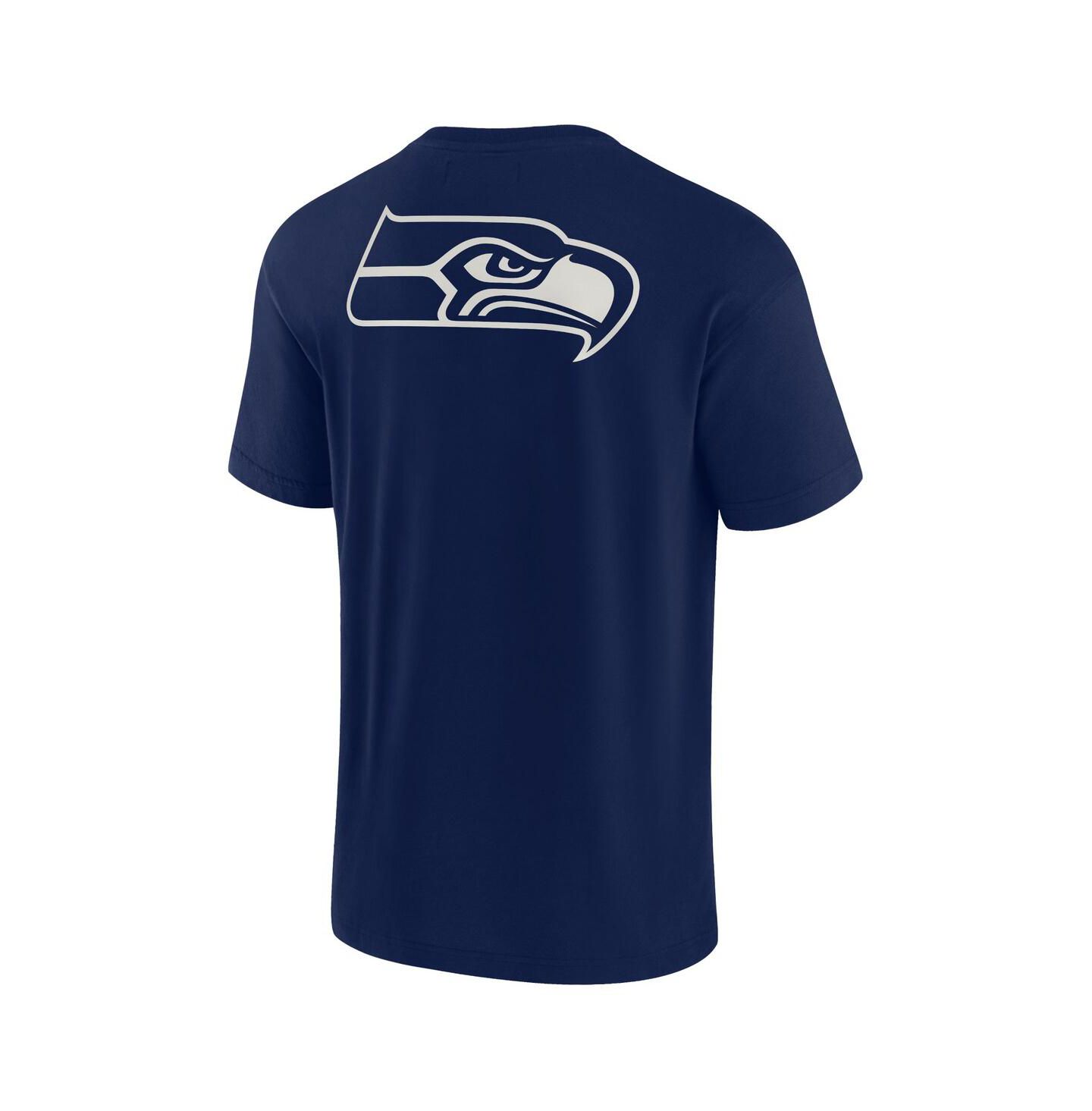Футболка Fanatics Signature Navy College Seattle Seahawks Super Soft Short Sleeve — фото 2
