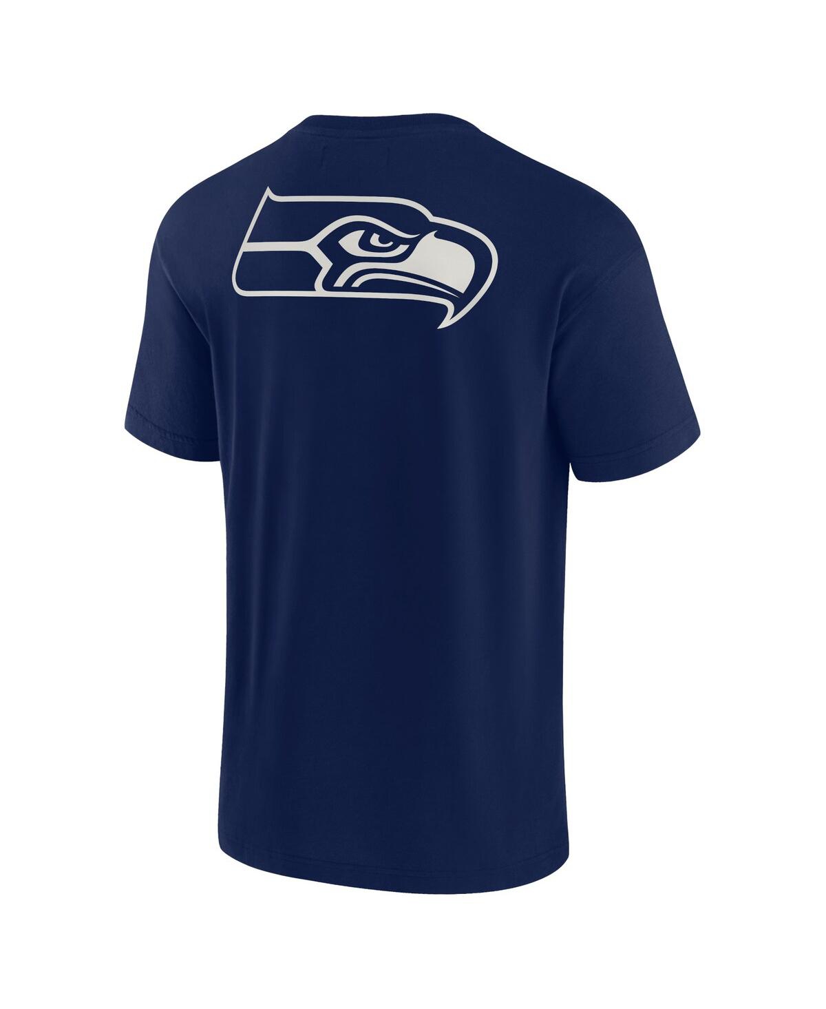 Shop Fanatics Signature Men's And Women's  Navy College Seattle Seahawks Super Soft Short Sleeve T-shirt