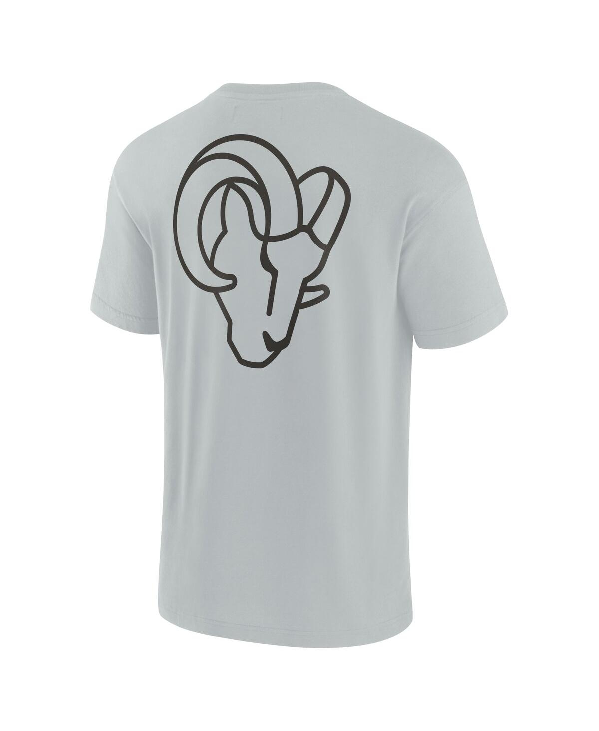 Shop Fanatics Signature Men's And Women's  Gray Los Angeles Rams Super Soft Short Sleeve T-shirt