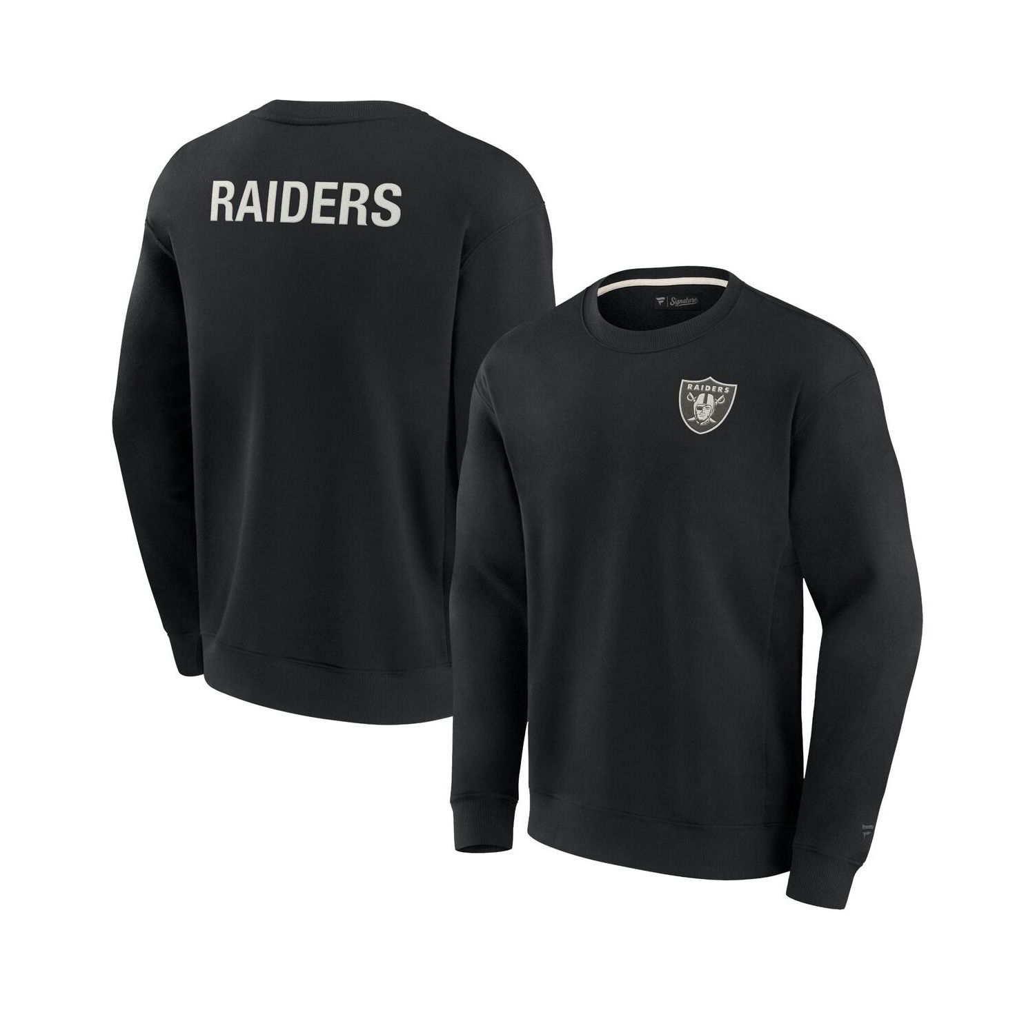 Men's and Women's Black Las Vegas Raiders Super Soft Pullover Crew Sweatshirt