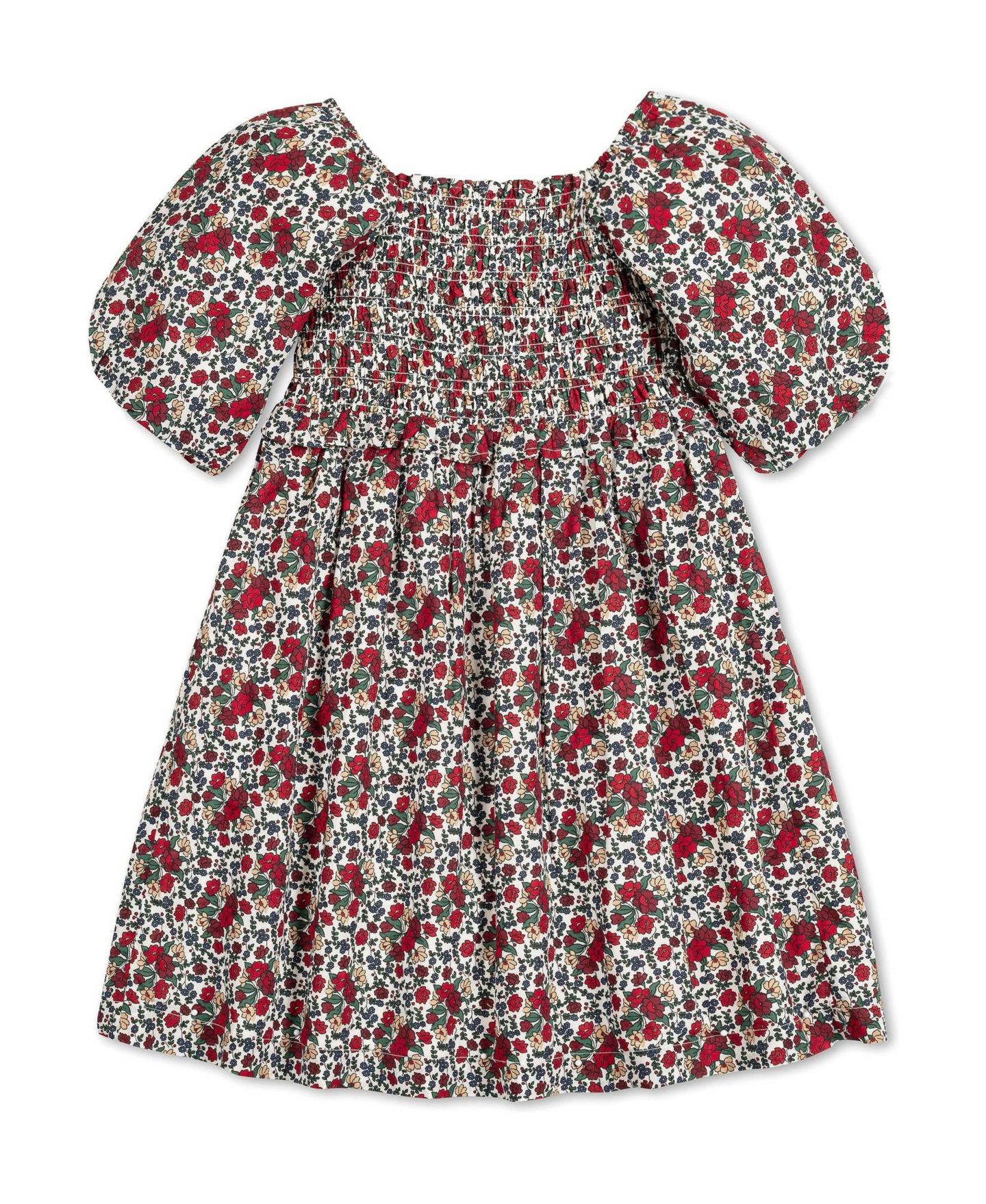 Платье Hope & Henry Short Bubble Sleeve Smocked Dress для девочек-малышей, цвет: Разноцветный с принтом — фото 9