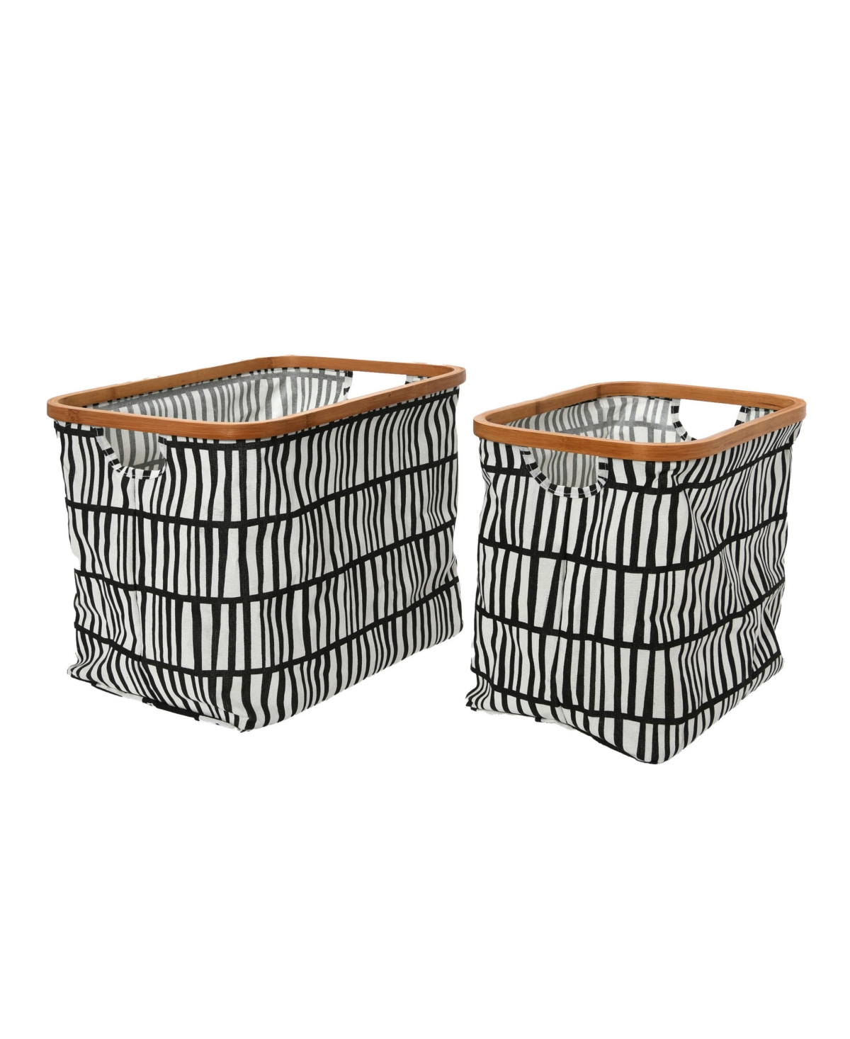 Bamboo Rimmed Basket Set - Black