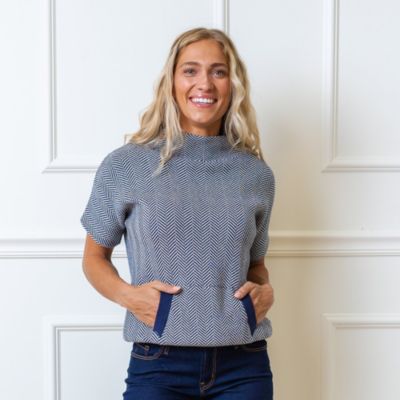 Women's Short Sleeve Mock Neck Sweater