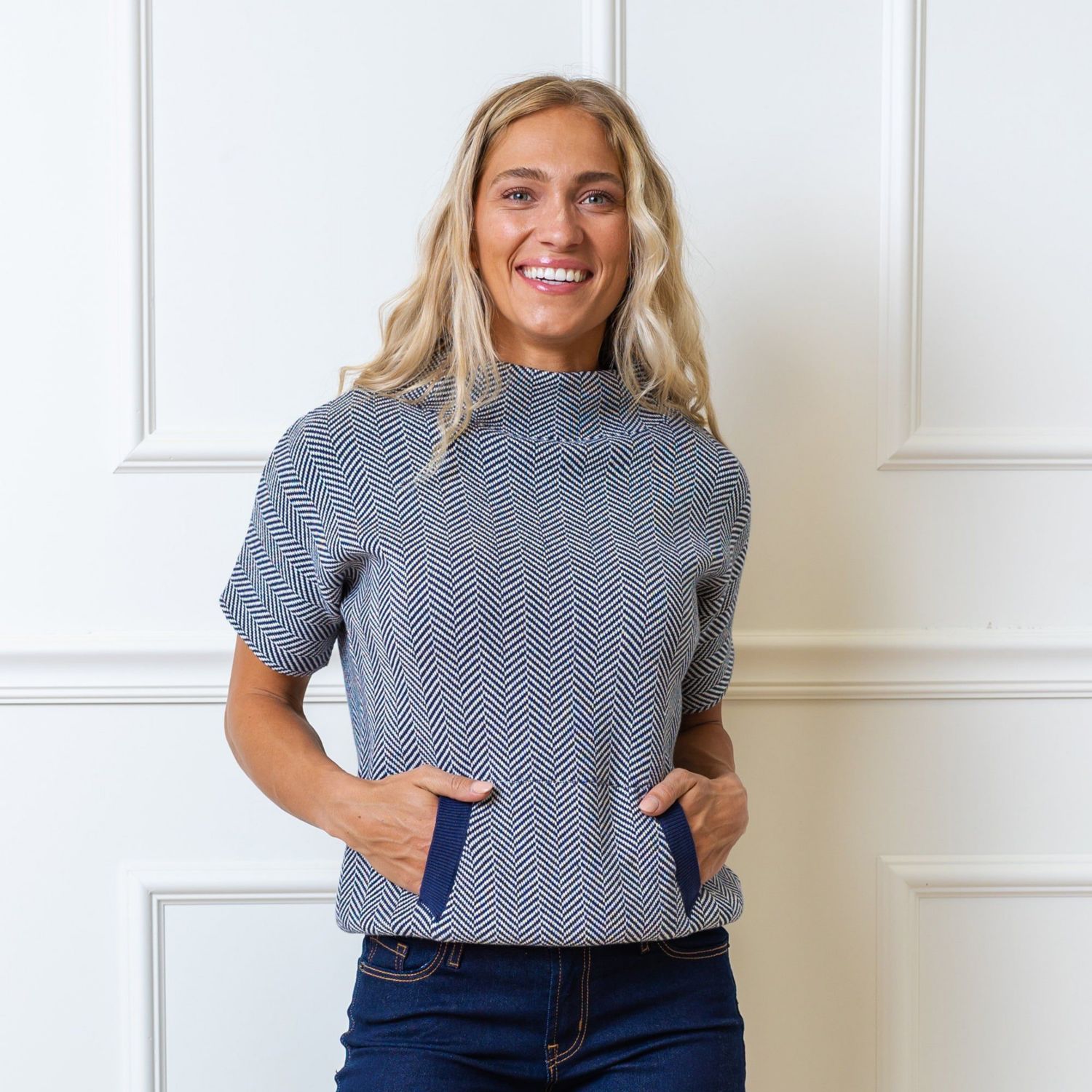 Women's Hope and Henry Short Sleeve Mock Neck Sweater