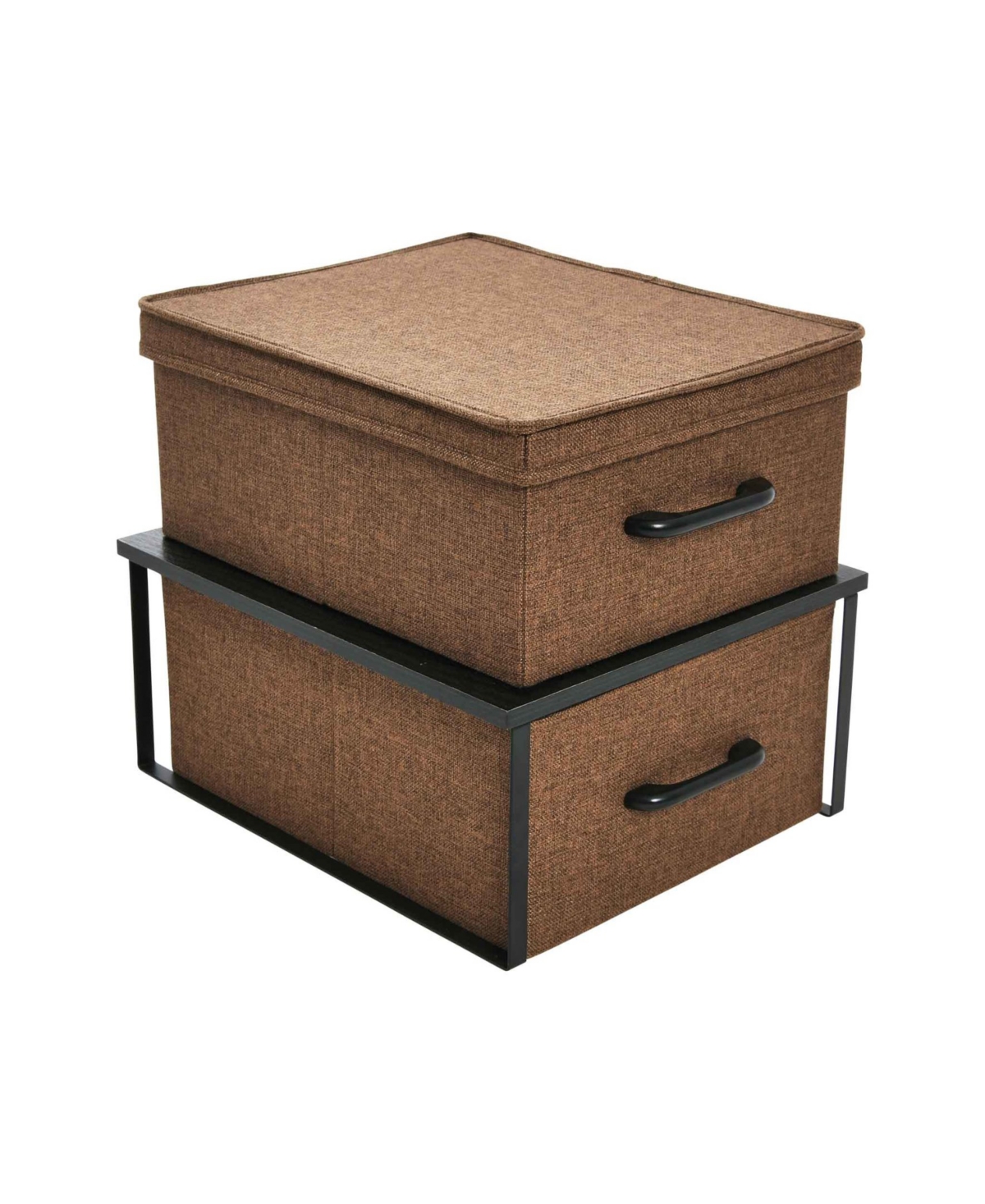 Household Essentials Stacked Boxes With Laminate Top In Black Oak