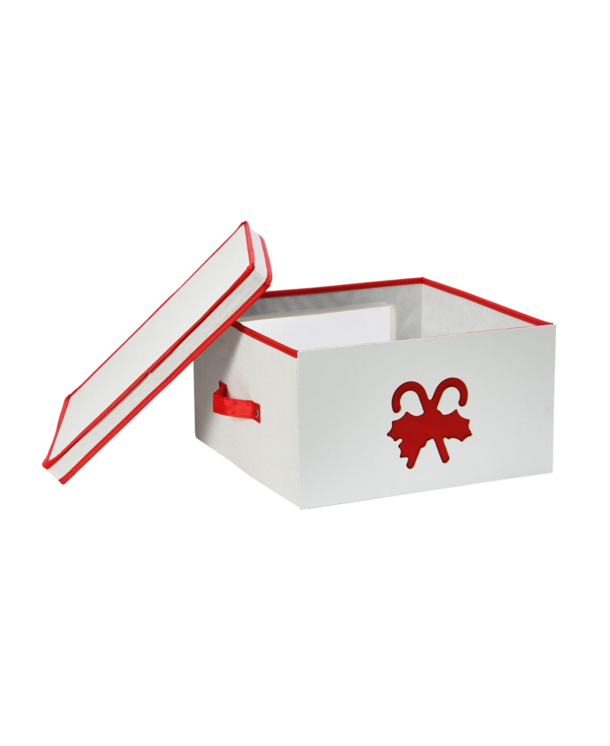 Shop Household Essentials Holiday Box, Large Red Candy Cane In Cream