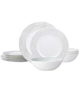 Hammock  Rim 12-Piece Dinnerware Set, Service for 4