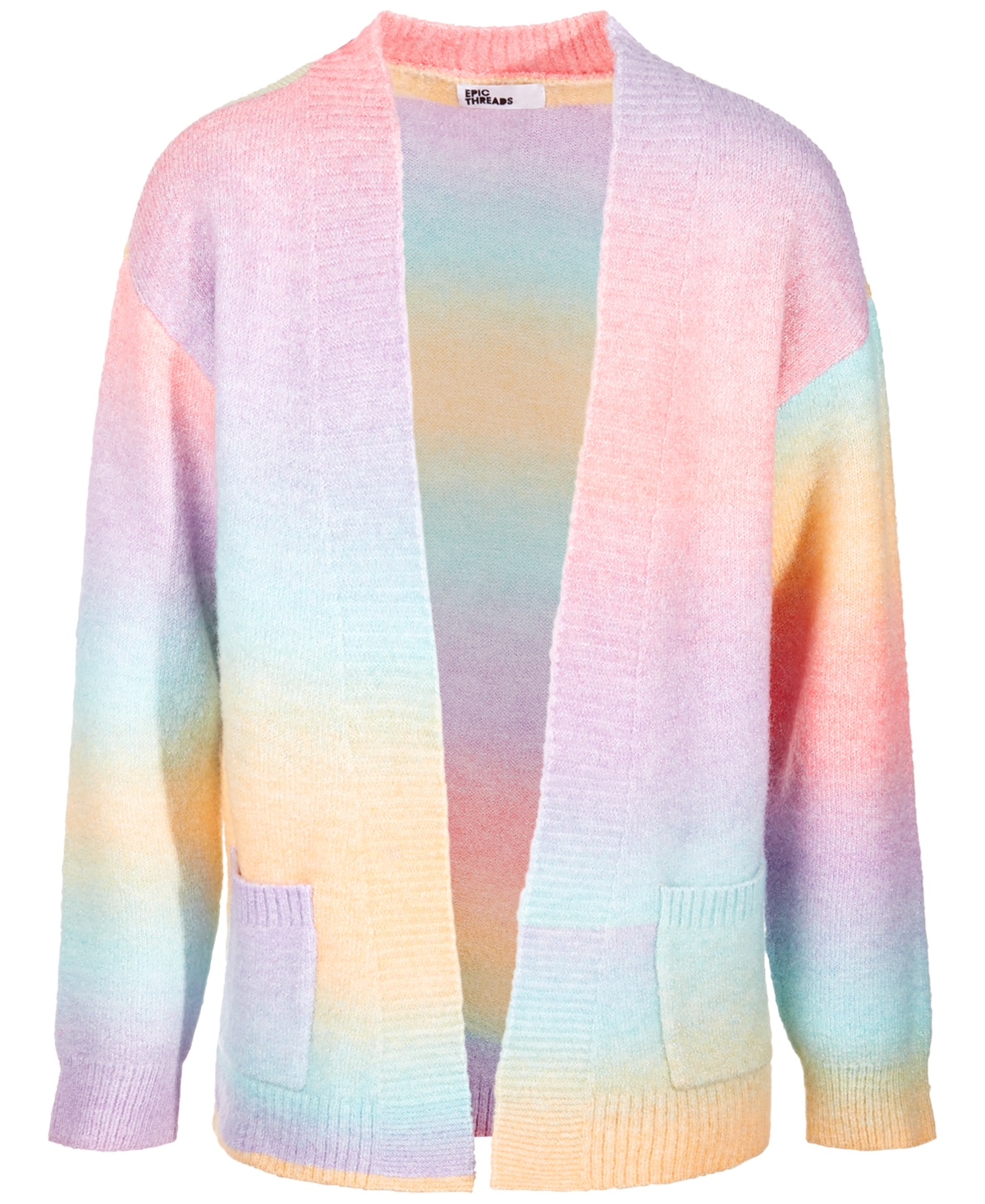 Epic Threads Toddler & Little Girls Rainbow Long Cardigan, Created For Macy's In Rainbow Multi