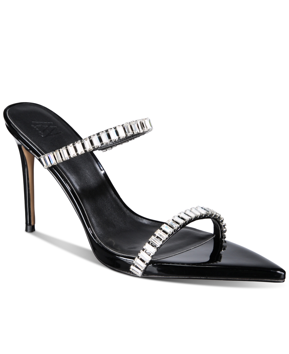 Laila Rhinestone Slip-On Dress Sandals - Metallic Silver
