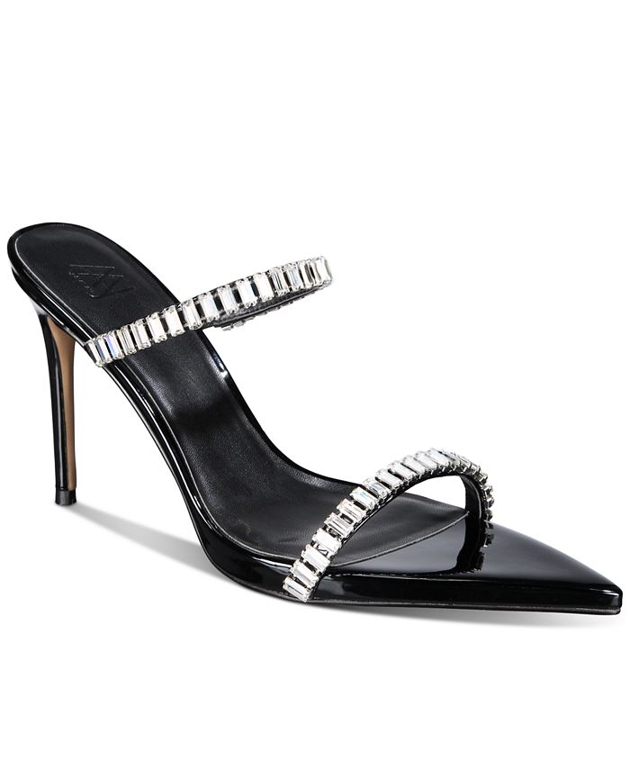 Black dress sandals with rhinestones shop