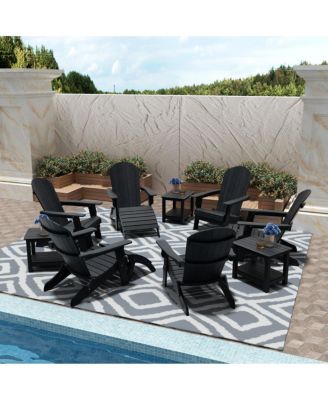 12-Piece Outdoor Adirondack Chair with Ottoman and Side Table Set