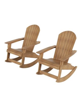 2-Piece Outdoor Patio All-weather Adirondack Rocking Chair Set