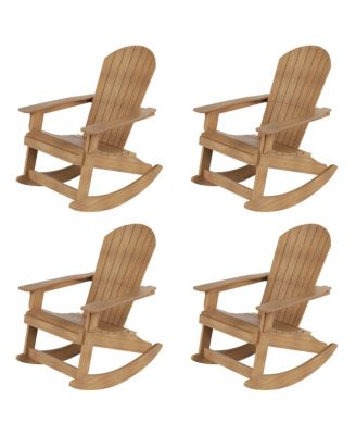 4-Piece Outdoor Patio All-weather Adirondack Rocking Chair Set