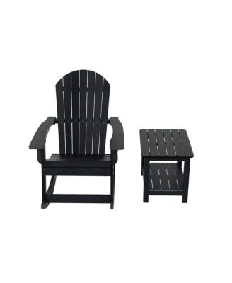 2-Piece Outdoor Patio Adirondack Rocking Chair with Side Table Set