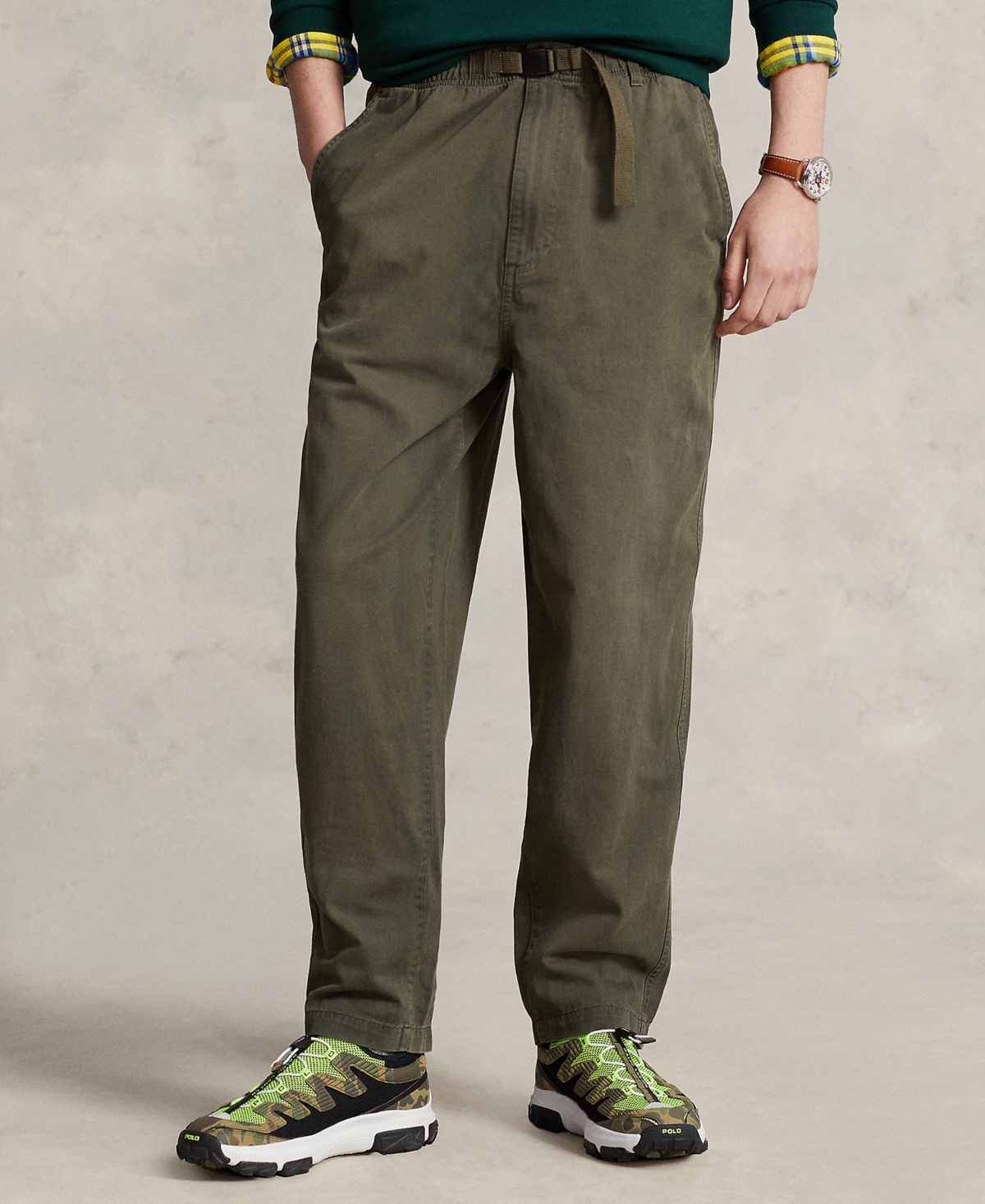 Polo Ralph Lauren Men's Cotton Relaxed-fit Twill Hiking Pants In Dark Loden W,basic Olive