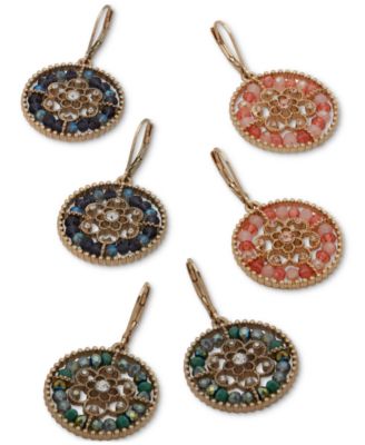 Lonna Lilly Gold Tone Pave Bead Drop Earrings Collection