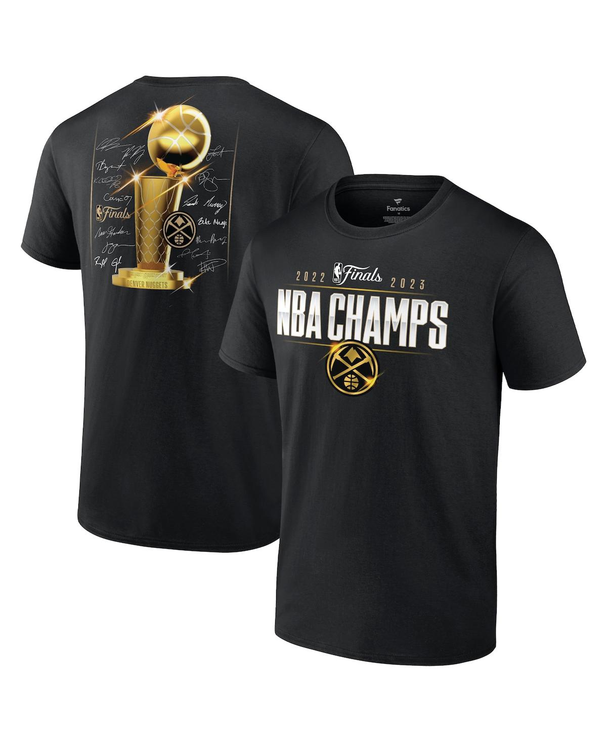 Men's FanaticsDenver Nuggets 2023 Nba Finals Champions Triple Threat Roster Signature T-shirt - Black