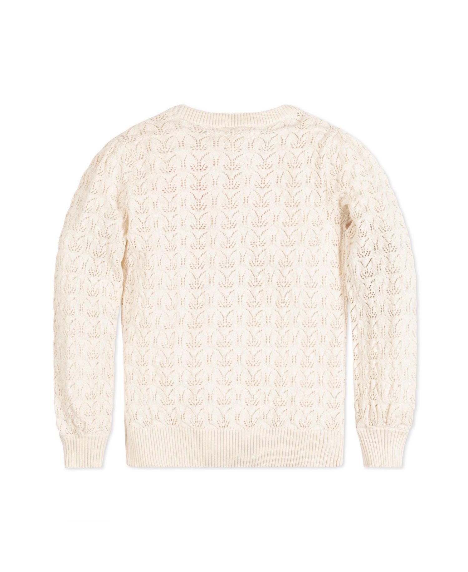 Baby Girls Hope and Henry Long Balloon Sleeve Pointelle Pullover Sweater