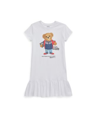 Big Girls Polo Bear Cotton Jersey T-shirt Dress