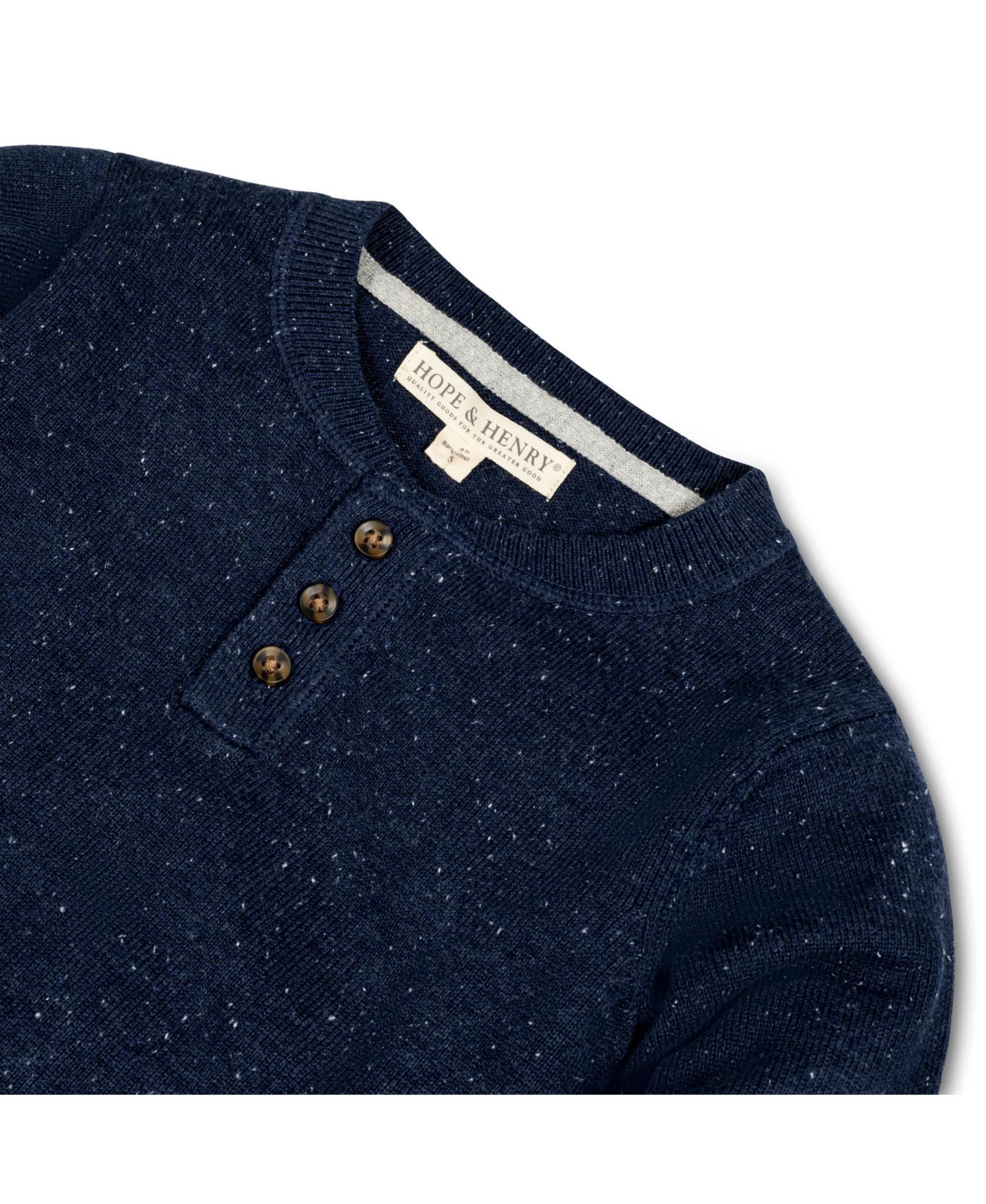 Baby Boys Hope and Henry Long Sleeve Zip Henley Pullover Sweater