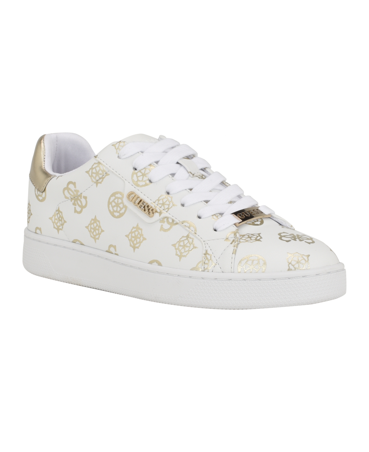 Guess Women's Renzy Easy Lace Up Sneakers With Details Women's Shoes In Gold | ModeSens