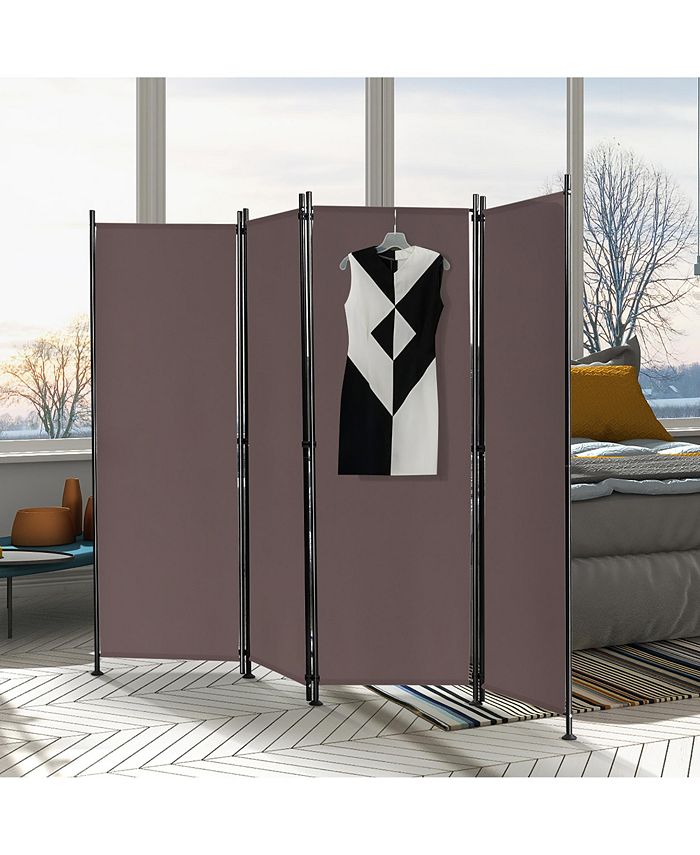 Costway 4Panel Room Divider Folding Privacy Screen w/Steel Frame