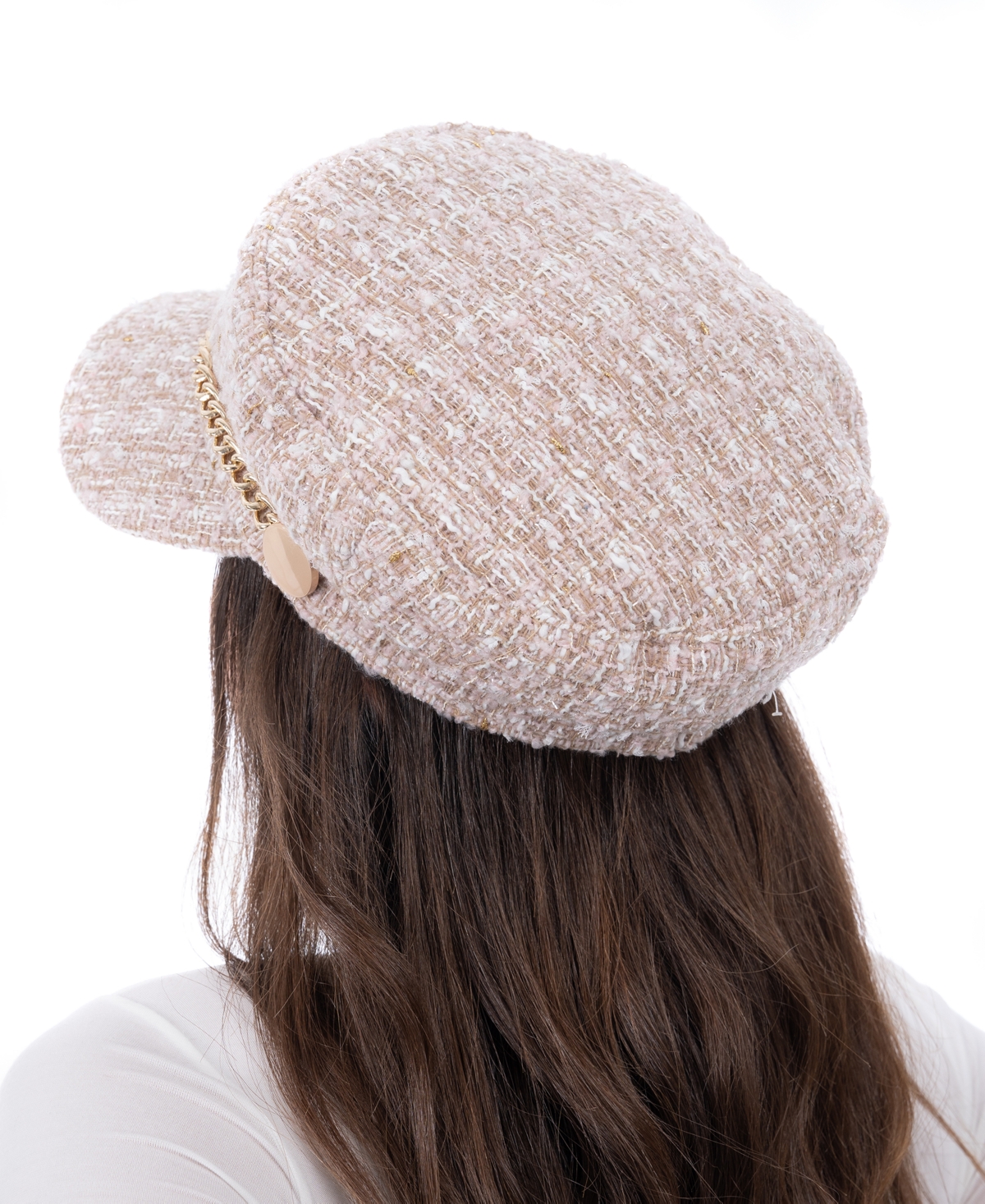 I.n.c. International Concepts Women's Chain Boucle Conductor Cap, Created for Macy's